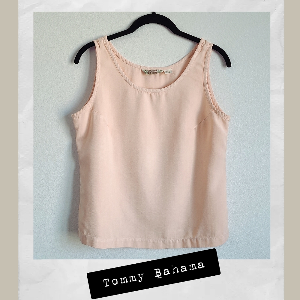 Tommy Bahama Silk Cayman Tank Top, Small, Pale Pink